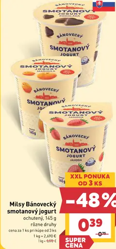 Milsy Bánovecký smotanový jogurt marhuľa