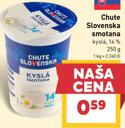 Chute Slovenska smotana kyslá 16%