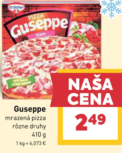 Guseppe mrazená pizza rôzne druhy
