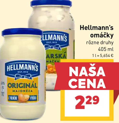 Hellmann’s omáčky rôzne druhy
