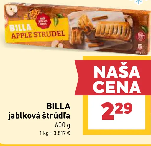 BILLA jablková štrúdľa