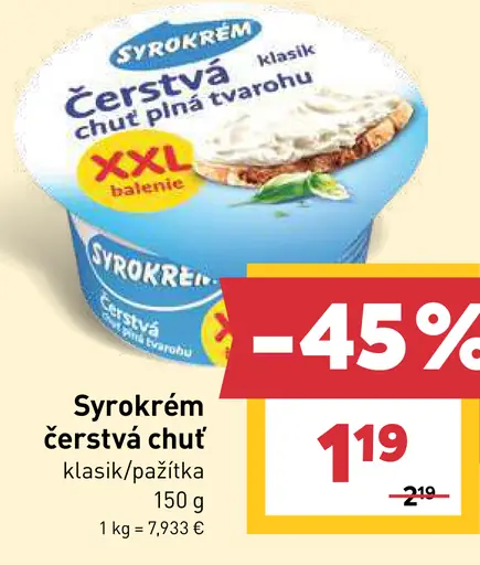 Syrokrém čerstvá chuť tvarohu klasik