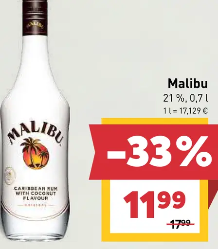Malibu rumový likér 21 %