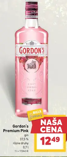 Gordon’s Premium Pink gin 37,5 % rôzne druhy