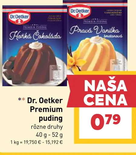 Dr. Oetker Premium puding rôzne druhy