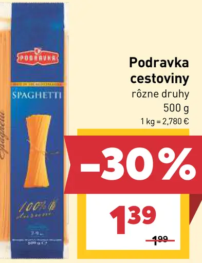 Podravka Cestoviny rôzne druhy