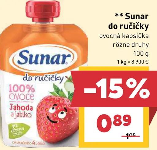 Sunar do ručičky ovocné kapsičky rôzne druhy