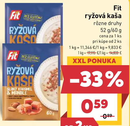 Kaša ryžová rôzne druhy Fit