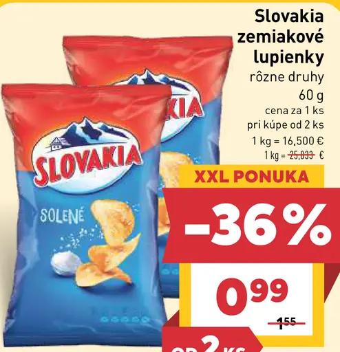 Slovakia zemiakové lupienky solené