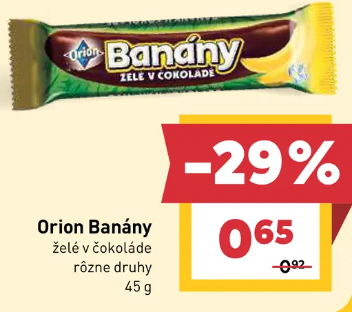 Orion Banány XXL želé v čokoláde