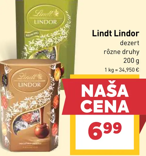 Lindt Lindor pralinky rôzne druhy