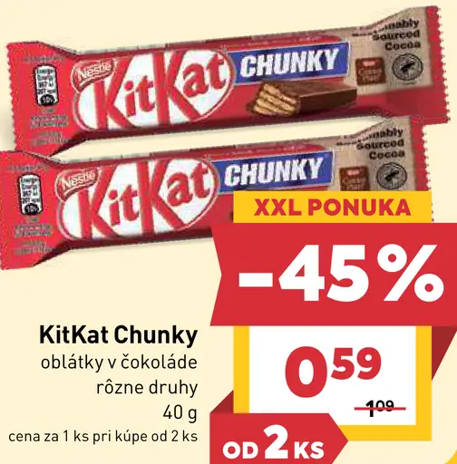 KitKat Chunky oblátky v čokoláde