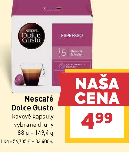 Nescafé Dolce Gusto kávové kapsuly vybrané druhy