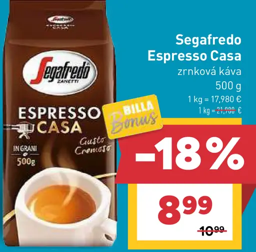 Segafredo Espresso Casa zrnková káva