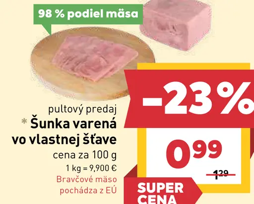 Šunka varená vo vlastnej šťave
