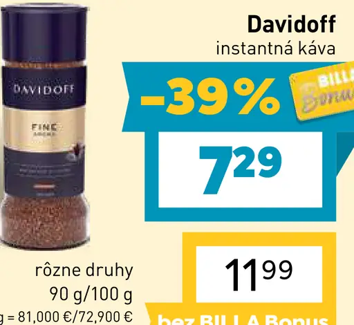 Davidoff instantná káva rôzne druhy