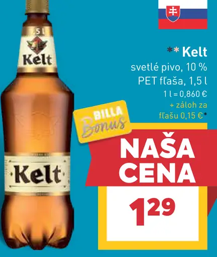 Kelt svetlé pivo PET fľaša