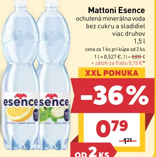 Mattoni Esence ochutená minerálna voda bez cukru a sladidiel viac druhov