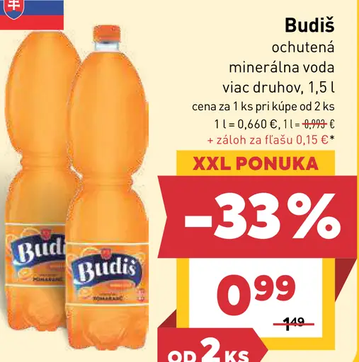 Budiš minerálna voda viac druhov
