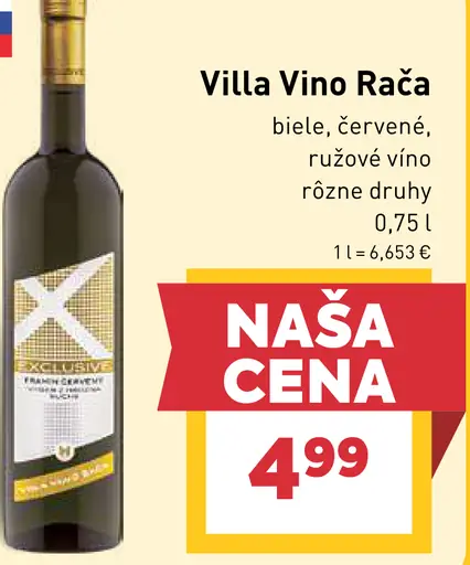 Villa Vino Rača víno, biele, červené, ružové, rôzne druhy