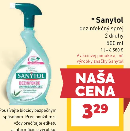 Sanytol dezinfekčný sprej, rôzne druhy