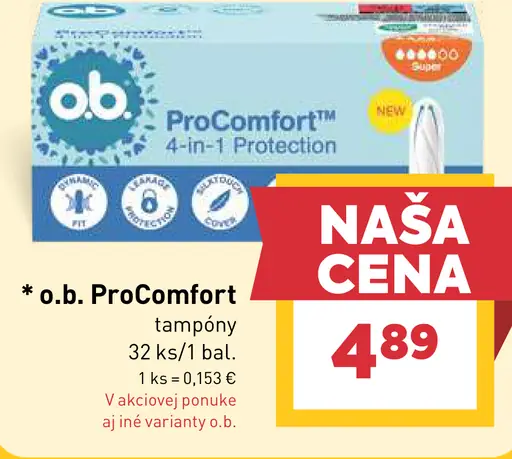 O.b. ProComfort tampóny, rôzne druhy
