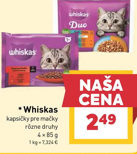 Whiskas kapsičky pre mačky 2 druhy