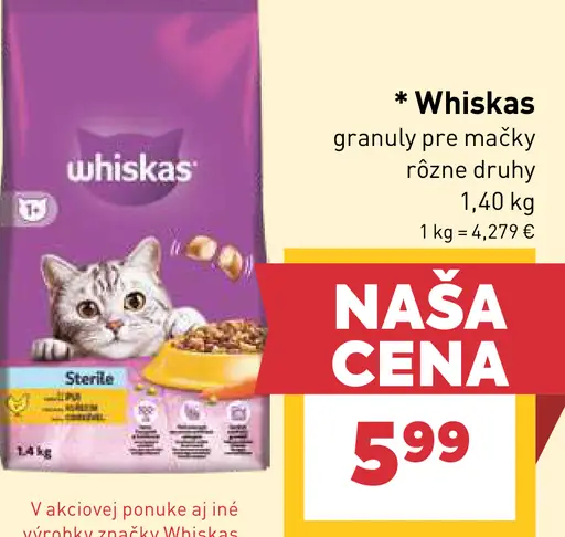 Whiskas granuly pre mačky