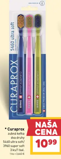 Curaprox zubná kefka 5460 ultra soft alebo 3960 super soft 3 ks