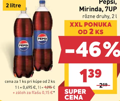 Pepsi, Mirinda, 7UP sýtené limonády