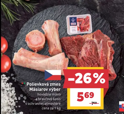 Polievková zmes hovädzie mäso a bravčové kosti