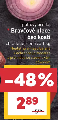 Bravčové plece bez kosti chladené