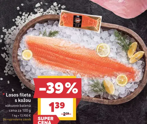 Losos fileta s kožou vákuovo balená