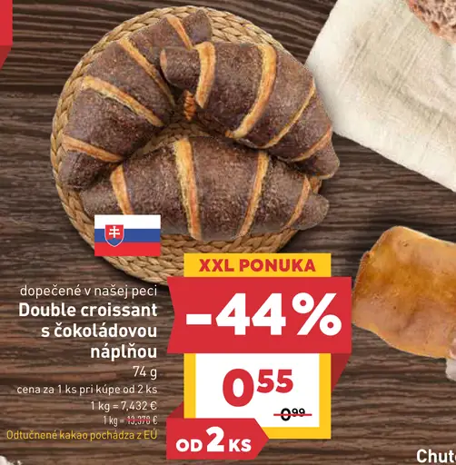 Double croissant s čokoládovou náplňou