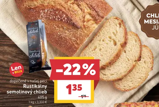 Rustikálny semolinový chlieb