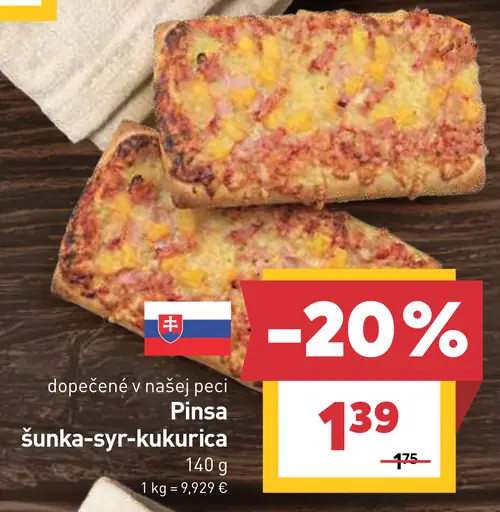 Pinsa šunka-syr-kukurica