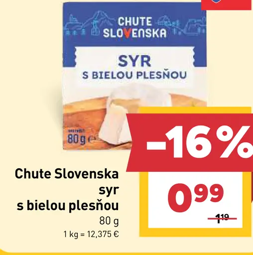 Chute Slovenska syr s bielou plesňou