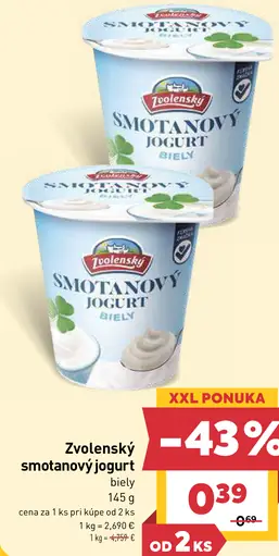 Zvolenský Smotanový jogurt biely