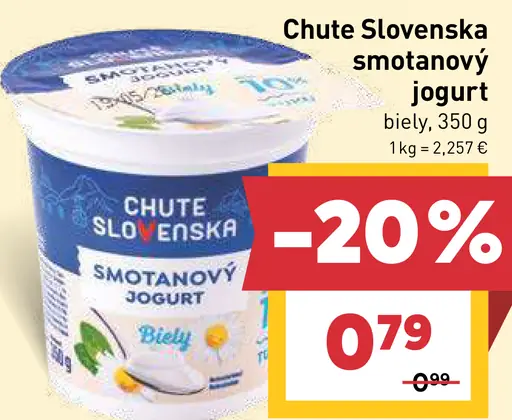 Chute Slovenska smotanový jogurt biely