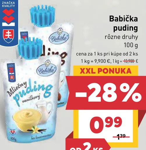 Babička puding – rôzne druhy