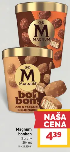 Magnum bonbon – Gold Caramel Billionaire, rôzne druhy