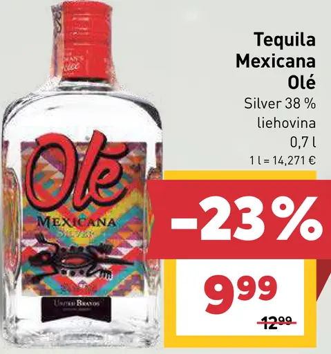 Tequila Mexicana Olé Silver liehovina