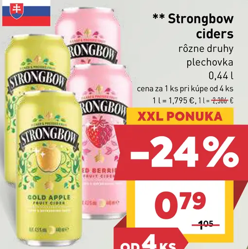 Strongbow ciders rôzne druhy plechovka