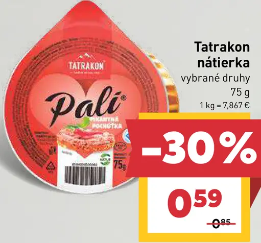 Tatrakon Pali mäsová nátierka, vybrané druhy