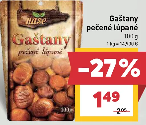 Pečené lúpané gaštany