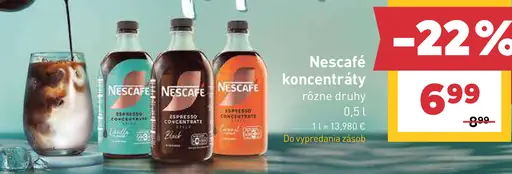 Nescafé kávové koncentráty, rôzne druhy