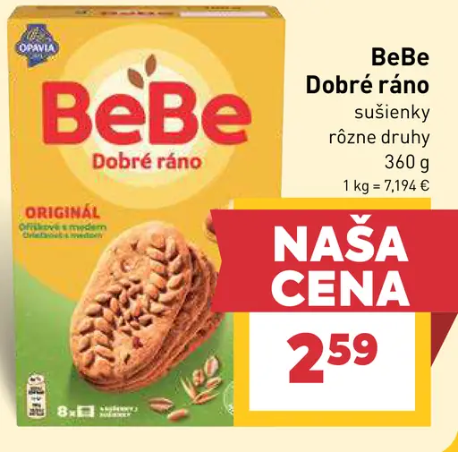 Bebe Dobré ráno sušienky rôzne druhy