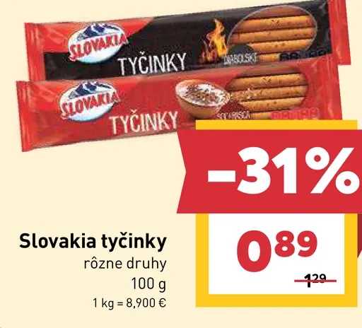 Slovakia tyčinky rôzne druhy