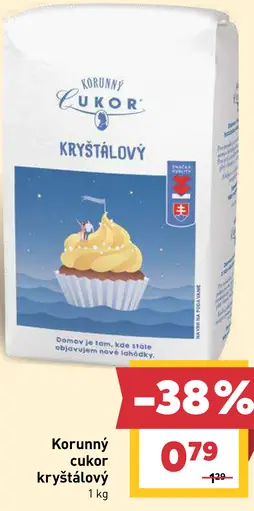 Korunný cukor kryštálový
