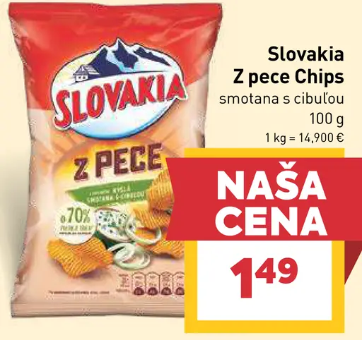 Slovakia Z pece Chips smotana s cibuľou